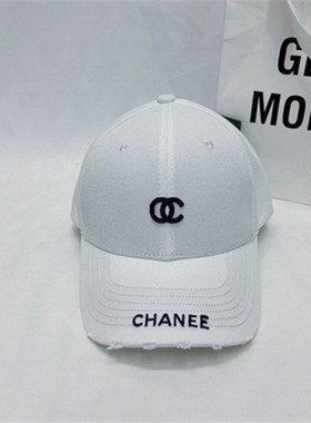 网红刺绣字母破坏磨边帽子出游棒球帽复古硬顶显小棒球帽2.024春