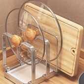 锅盖架304不锈钢厨房置物架台面放菜板案板支架家用砧板收纳神器