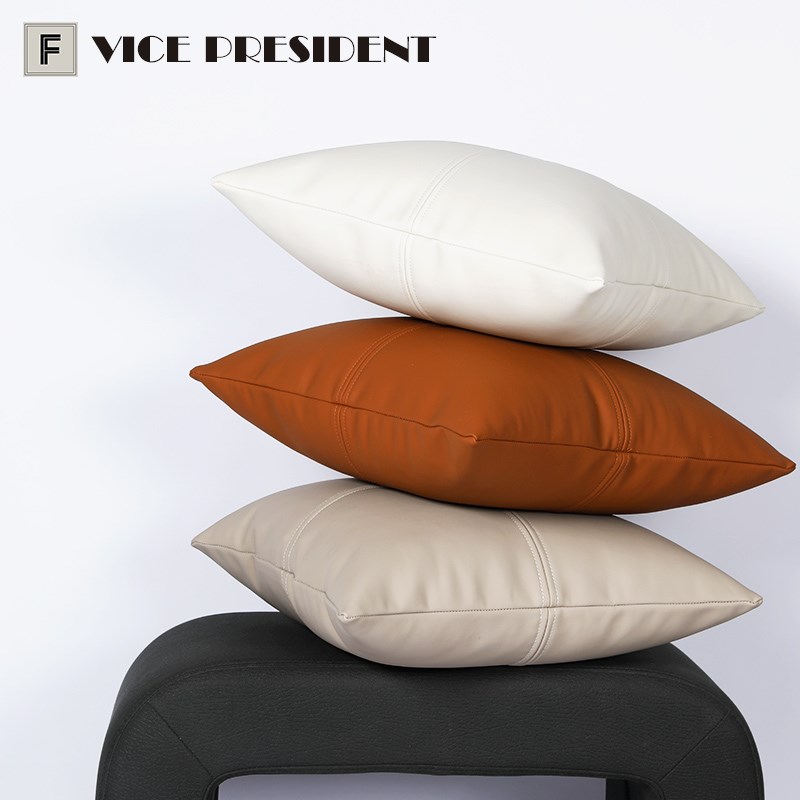 纳帕生态皮抱枕套客厅沙发靠枕垫naEpa轻奢简约仿牛皮真皮汽车护
