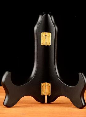 木架子黑色支架可折叠底座装饰圆盘挂盘工艺品摆件看盘三脚架托架