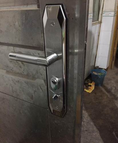 不锈钢大门锁防盗门套装把手铝合金门锁通用型拉手双开门子母门锁