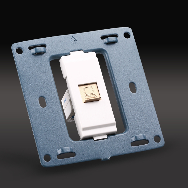 86型暗装墙壁开关插座面板光纤网络网线网插宽带电脑插座土豪金