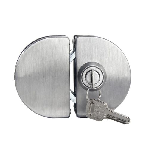 有框玻璃门锁铝合金不锈钢带包边木门单门双开门推拉门中央锁钩锁