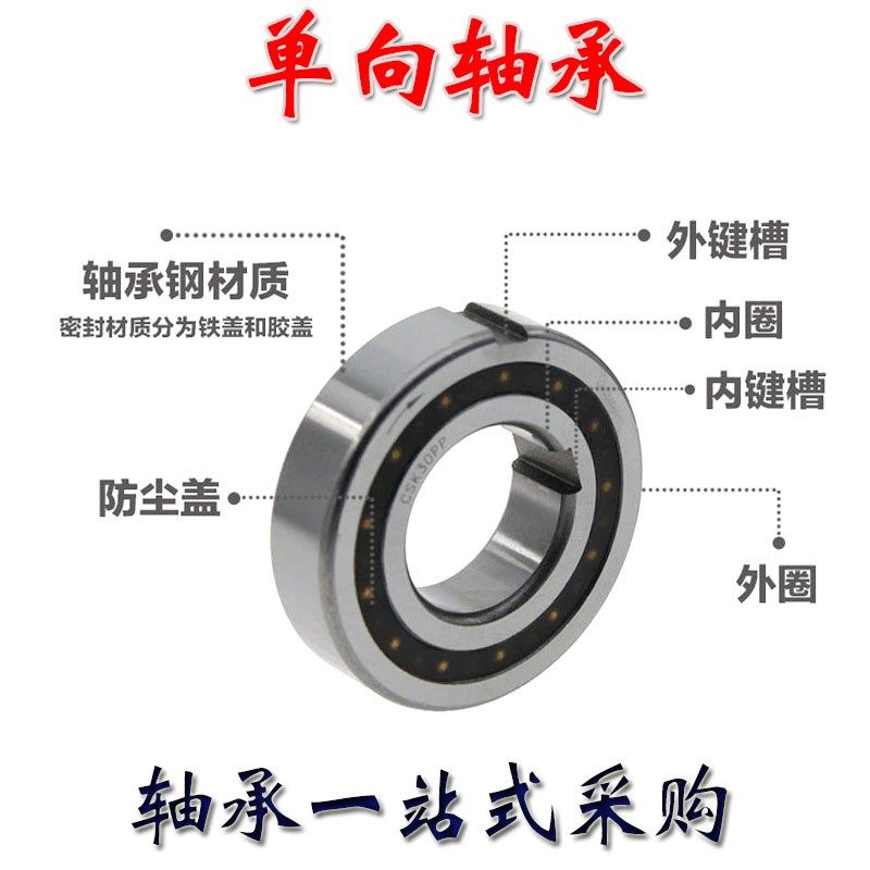 单向轴承CSK8 10 12 15 17 20 25 30 35 40内外圈带键槽/不带键槽