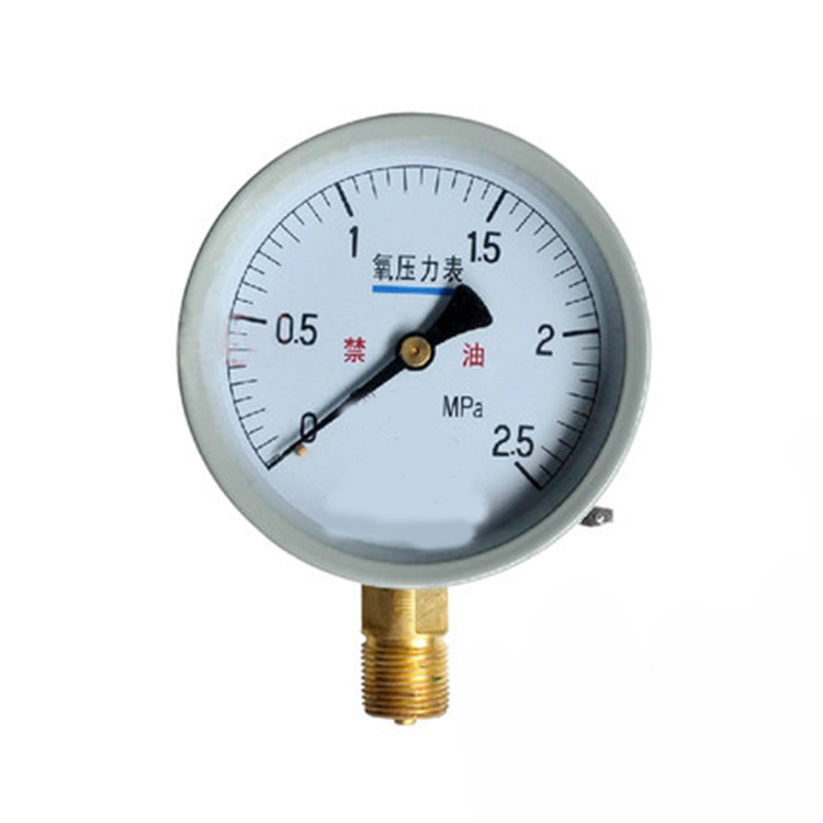 氧气压力表 YO-100 径向 0-60Mpa规格量程氧气表