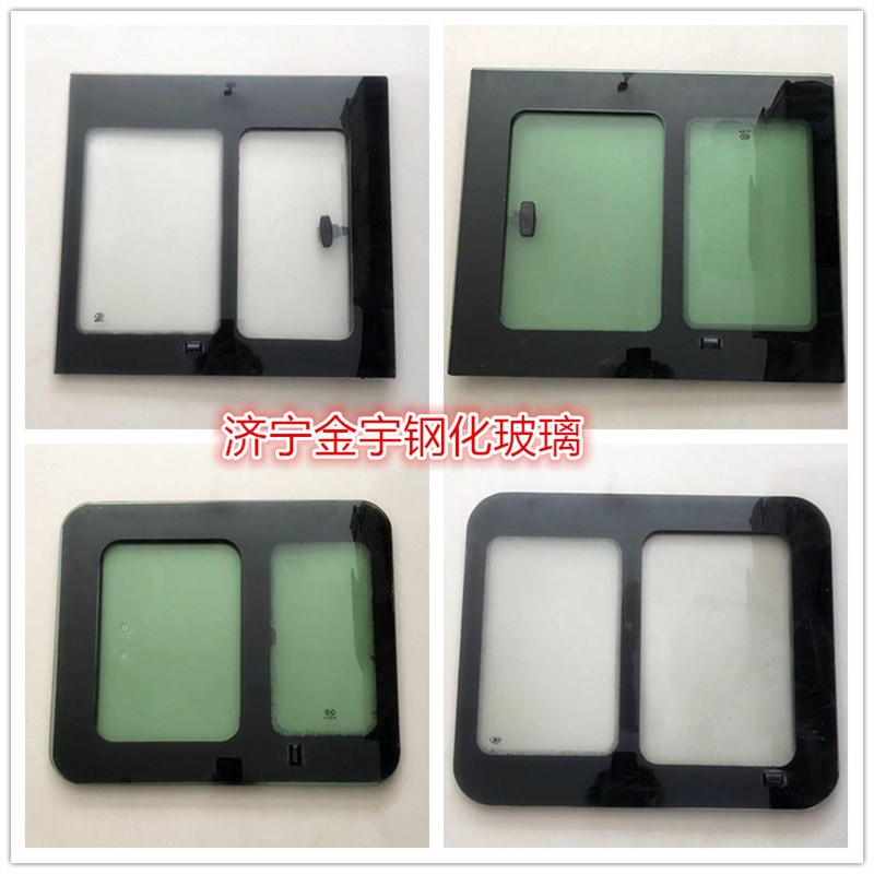 三轮电动车半封闭直圆角侧面挡风推拉小门窗钢化玻璃金彭