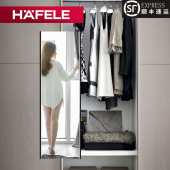 德国海福乐HAFELE衣柜推拉旋转180度试衣全身镜柜内折叠穿衣银镜