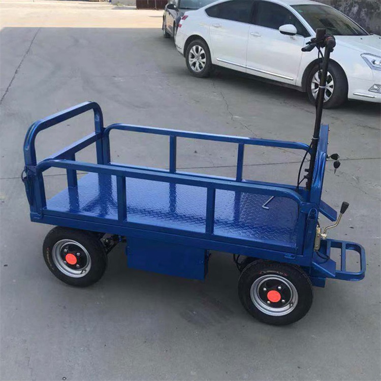鼎东四轮平板车 可升降电动平板车 拉货运输手推车