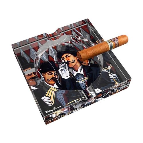 古巴雪茄烟灰缸创意个性潮流办公室大气简约KTV水晶玻璃缸礼盒装