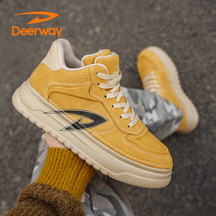 德尔惠男鞋2025冬季新款休闲板鞋防滑潮鞋学生百搭轻便耐磨运动鞋