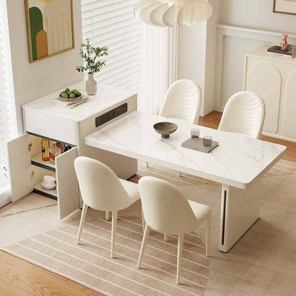 奶油风岩板岛台餐桌椅组合可伸缩现简约小户型餐厅茶台泡煮一体,住宅家具,岛台餐桌,淘宝优惠券,粉丝福利购,淘宝优惠卷