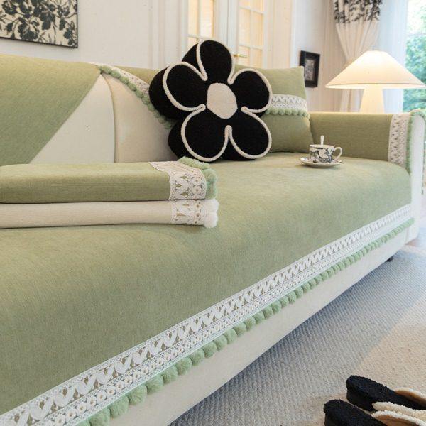 毛球沙发垫绿四季通用防滑坐垫子法式复古毛绒全包沙发套罩巾盖布,居家布艺,沙发垫,淘宝优惠券,粉丝福利购,淘宝优惠卷