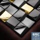 名玛汇金属马赛克瓷砖黑金网红吧台酒吧背景墙立体不规则不锈钢砖