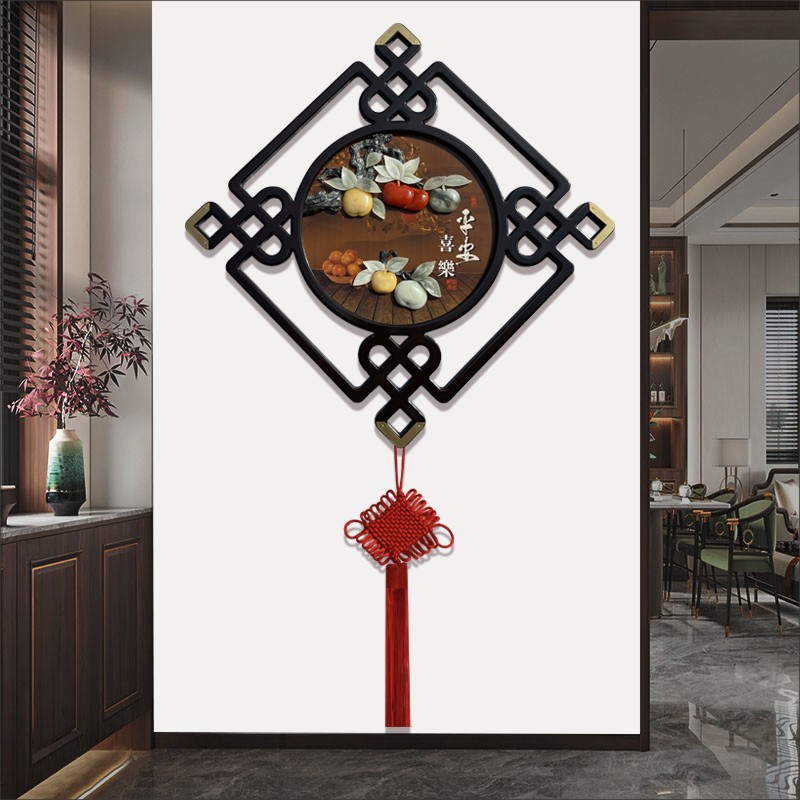 客厅装饰c画沙发背景墙玉雕画新中式入户玄关走廊过道挂画浮雕画图片