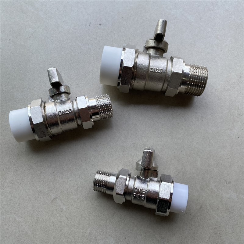 双活接铜球阀PPR外丝4分6分1寸DN15暖气阀门20水开关25加厚32高温