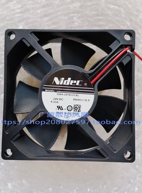 Nidec全新D08A-24TS2 01 05 07K DC24V伏0.23 0.30A变频器风扇8cm
