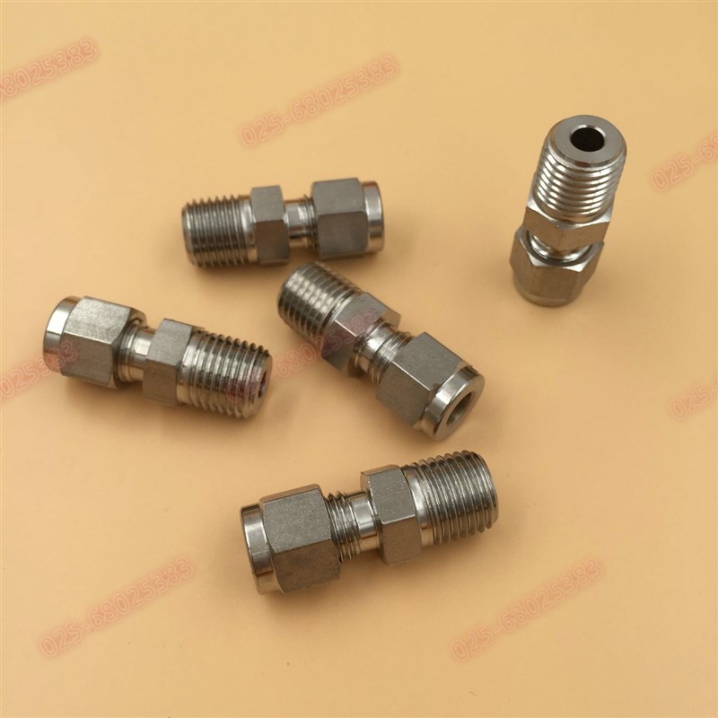 1/4NPT外螺纹转1/4卡套 6 8 10mm接头 管路连接件316不锈钢材质