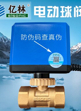 亿林DF系列电动球阀三线二控/一控DN20/25电动二通阀ELSONIC 包邮