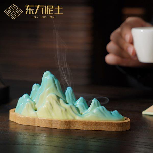 东方泥土新中式陶瓷远山卧香炉家用室内熏香炉盘香炉香道摆件香器,家居饰品,香托/香盘/香座/香插,淘宝优惠券,粉丝福利购,淘宝优惠卷