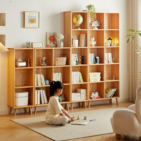 金多喜全实木书柜简约儿童储物柜开放式收纳柜客厅书房组合置物柜,住宅家具,儿童书柜,淘宝优惠券,粉丝福利购,淘宝优惠卷