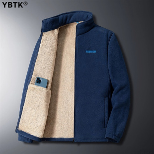 卫衣 时尚 官方正品 摇粒绒外套男秋冬保暖休闲抓绒衣夹克立领大码