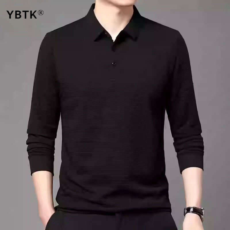 黑色翻领POLO衫男2026新款