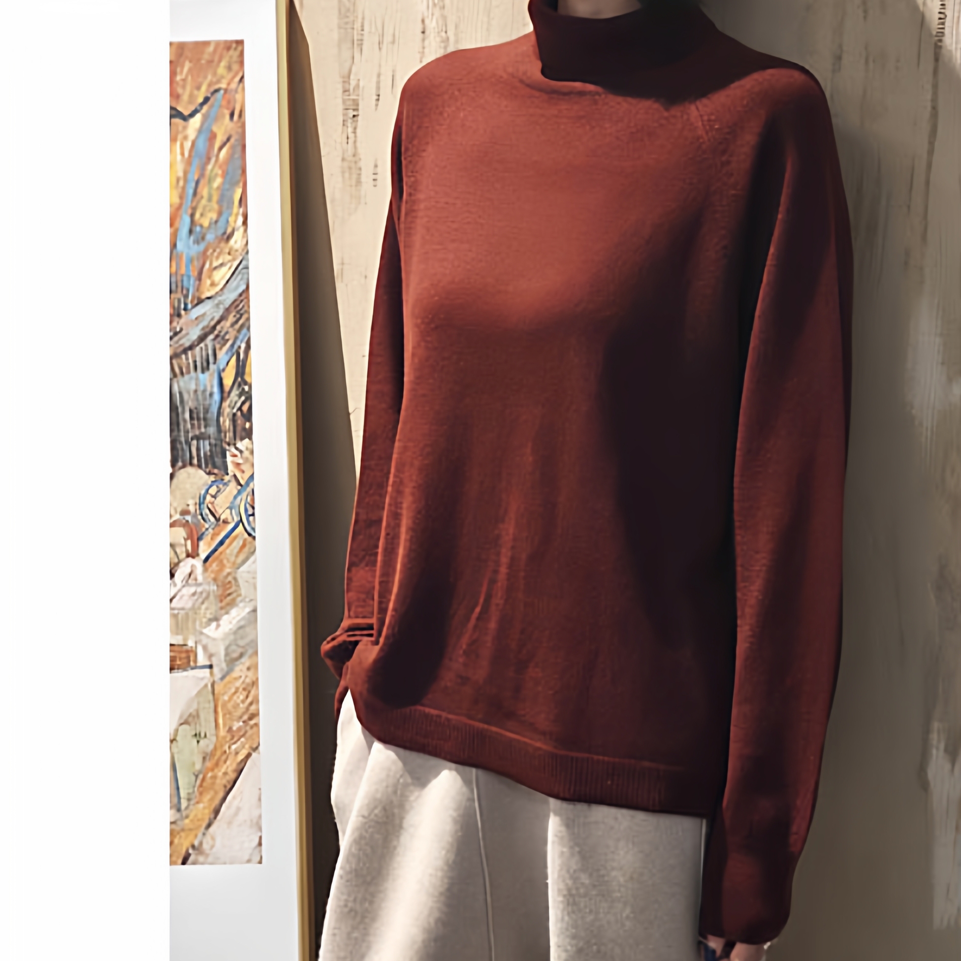 100%山羊绒KR高领显瘦打底衫