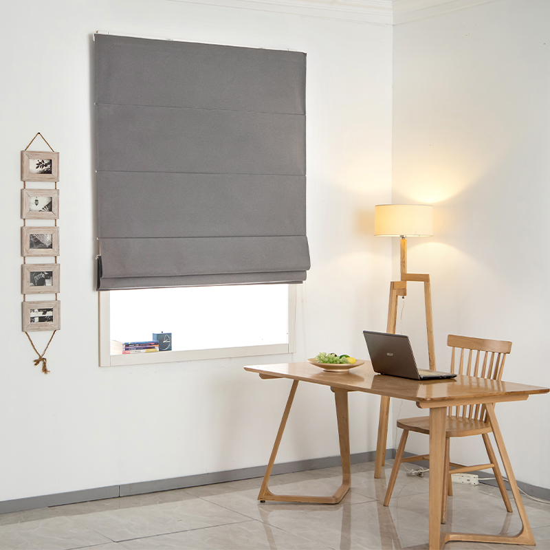 罗马帘窗帘日式简约升降帘北欧定制卷帘客厅飘窗T棉麻纯色新款遮