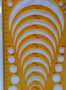 4356金丝猴圆弧半径模板建筑模板圆形画图模版学生设计用尺