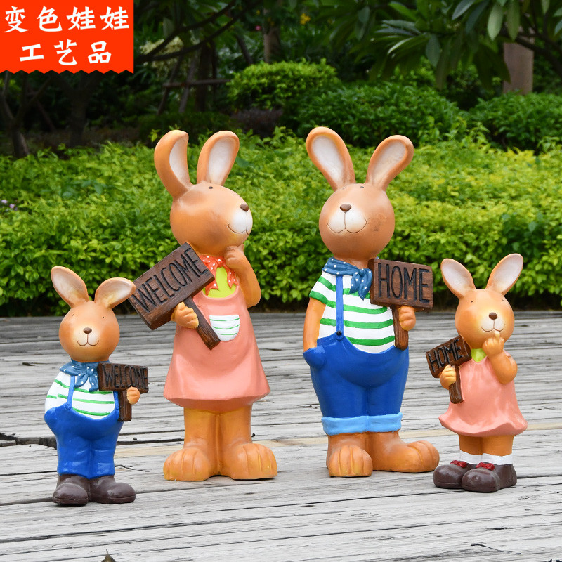 庭院花园装e饰户外卡通动物幼儿园店门口兔子摆件园林景观雕塑小