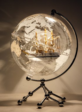 创意透明地球仪摆件轻奢家居客厅电视柜酒柜办公室桌面装饰品