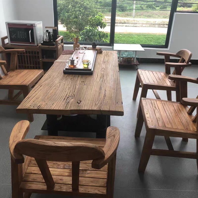 老榆木门板原木旧大板实木风化板复古怀旧楼梯踏板吧台板茶台茶桌