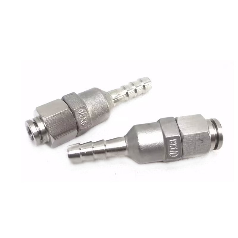 不锈钢快插气管转宝塔接头橡胶皮管硅胶管PU8-6气嘴6 8 1012 20mm