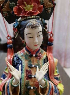 石湾陶瓷大家闺秀和棋精品古装仕女摆件林伟东宫廷美女闺女