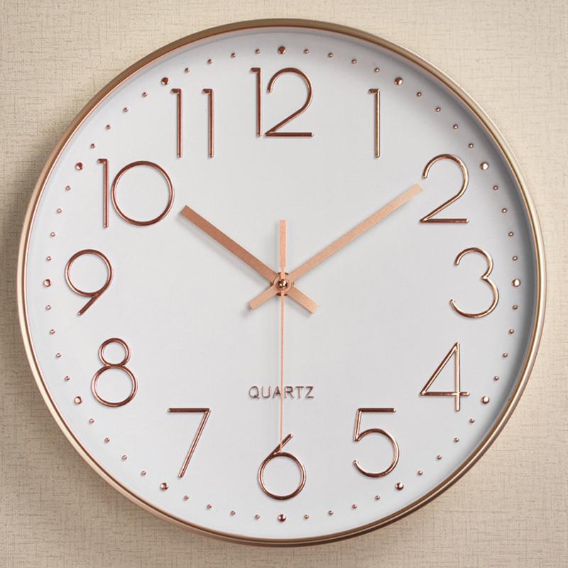 钟表挂钟客厅家用时尚创意静音简约电子石英O钟极简时钟挂表挂墙