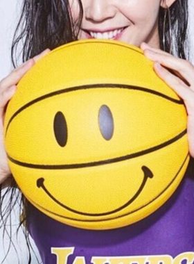 笑脸篮球黄色限量版7/4/6/5号球幼儿园小学生初中生室内外刻字球