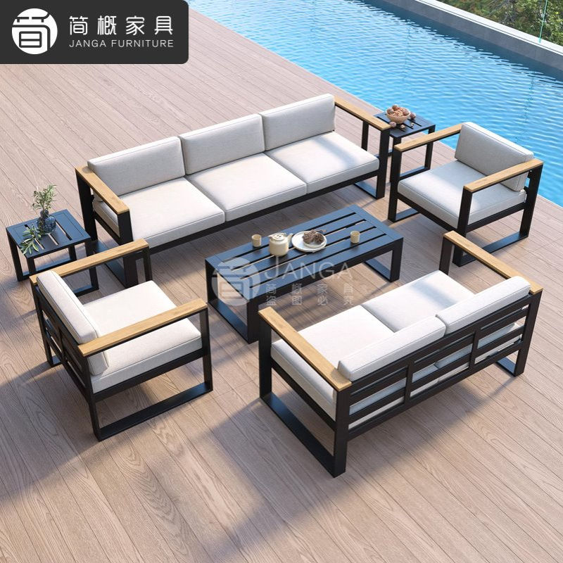 户外别墅花园沙发组合防水防晒沙发茶几组合室外露台民宿休闲沙发