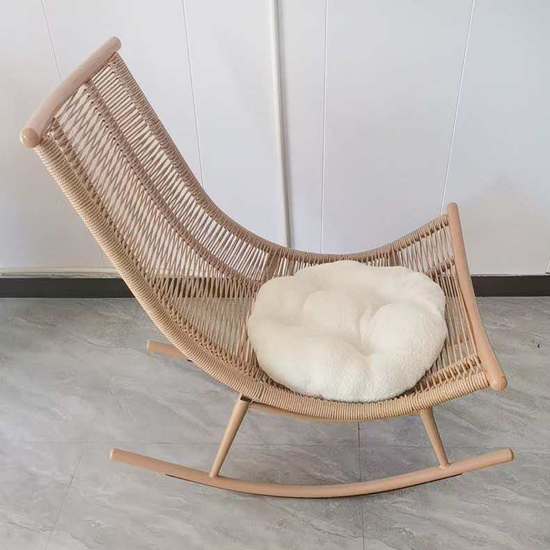 枕月摇椅家用阳台成人躺椅网红户外休闲摇摇椅懒人椅手工复古藤椅