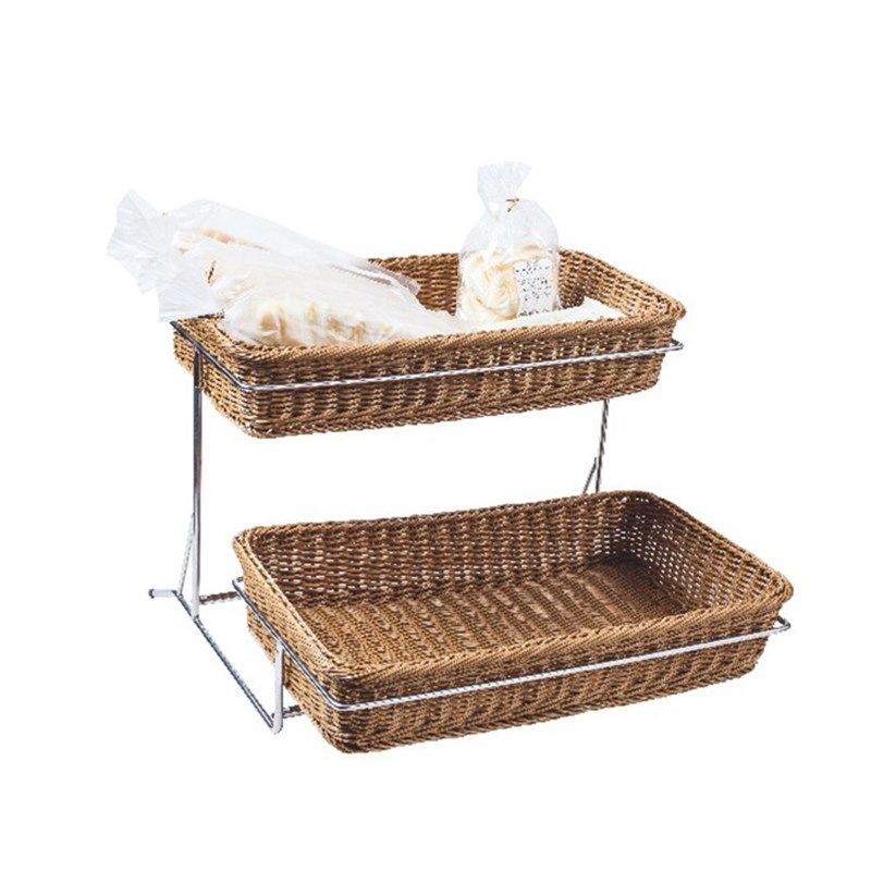 二层PP仿藤篮配不锈钢架子面包展示架面包店超市展示柜,餐饮具,果盆/果盘/果篮,淘宝优惠券,粉丝福利购,淘宝优惠卷