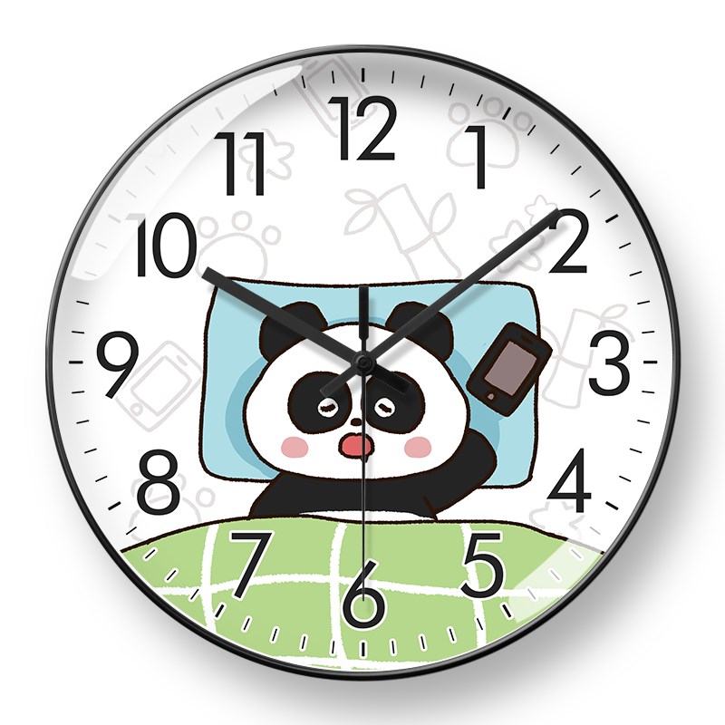 钟表客厅挂钟网红创意时钟卧室静音D学生宿舍电波钟卡通自动对时