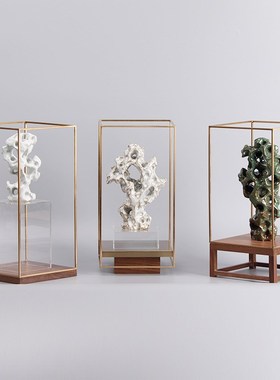 现代新中式陶瓷太湖石摆件家居客厅玄关软装O饰品售楼处样板房摆