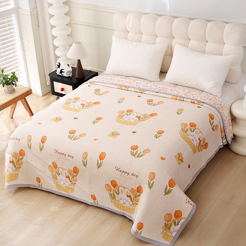 热印四季被套,榻m榻米被套,防滑加厚床单,三层一体绗缝床垫