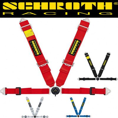 新款SCHROTH赛车安全带三英寸4/四点式改装安全带 通用快拆带FIA