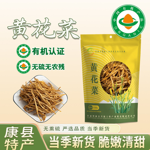 康小耳有机黄花菜干货甘肃康县农家干黄花菜新货金针菜优质无熏硫