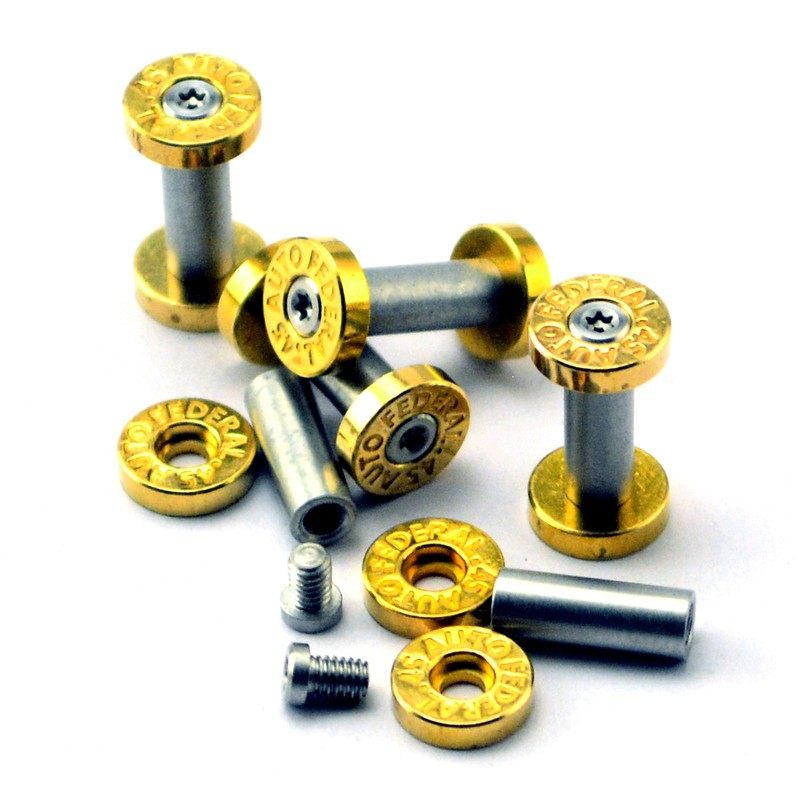 黄铜底火螺丝 刀柄贴片铆钉螺丝钉不锈钢对锁扣直刀紧固件刀具DIY