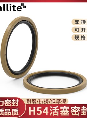 Hallite组合密封圈H54活塞/孔双向用格莱圈液压油缸耐磨/导向环6
