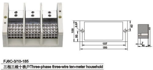 FJ6C-3/10-185三相三线十表户大电流耐温输出计量箱接线盒(插孔式