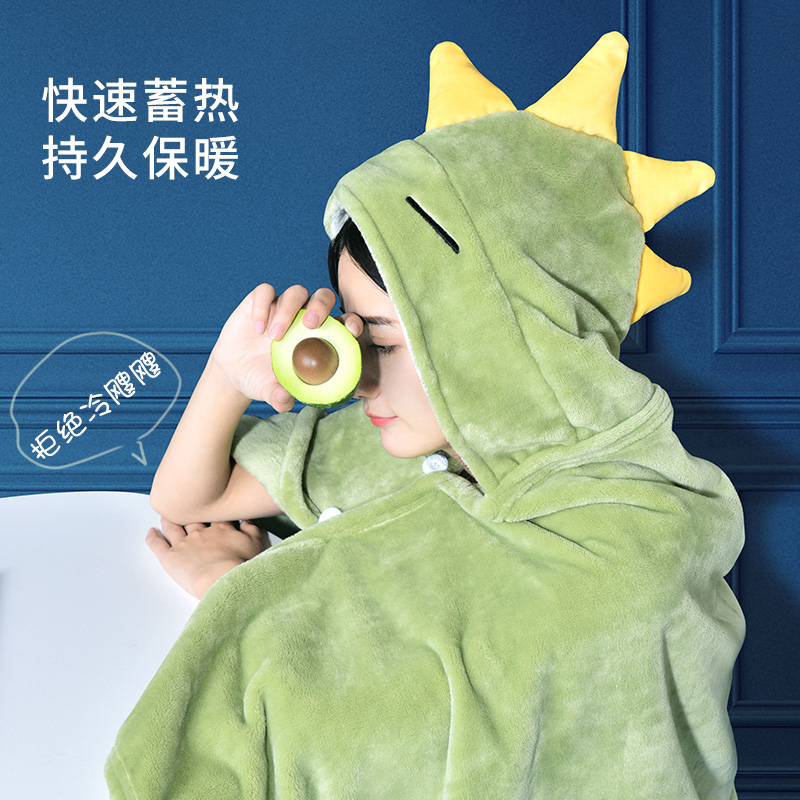 毛毯披肩披风懒人毯法兰绒毯子斗篷冬季加厚小毯学生办公室午睡毯