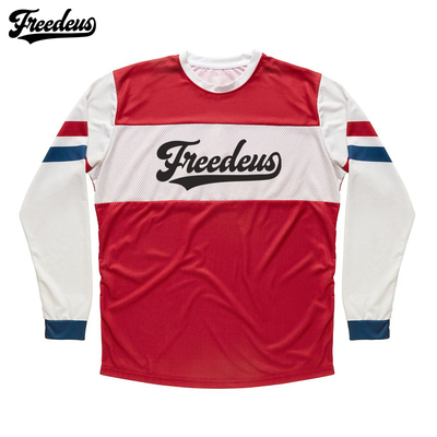 2023夏天复古越野摩托车速降骑行E服长袖速干衣透气林道山地车T恤