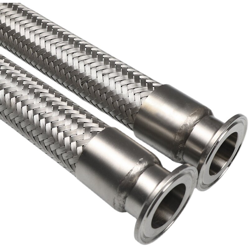 304不锈钢波纹管卡盘式卫生快速接头快装金属卡箍钢丝编织网软管